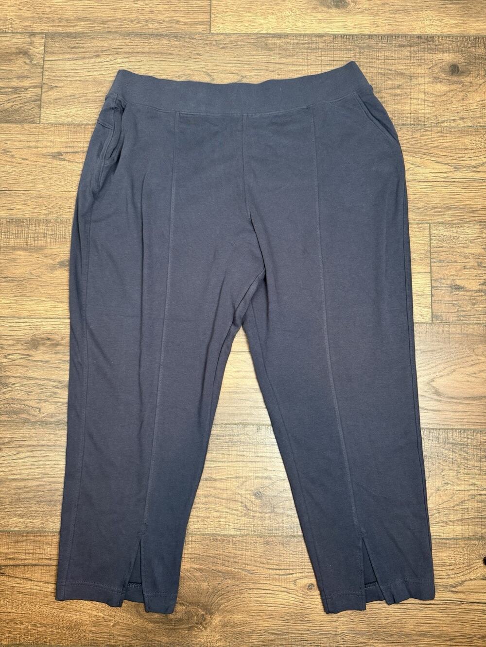 Pact Sweatpants Womens XXL Blue 100% Organic Cotton Wide Leg Elastic Waist Pants